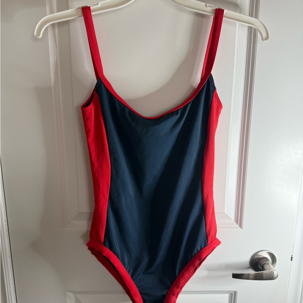 Marc by Marc Jacobs Navy and Red One-Piece Swimsuit